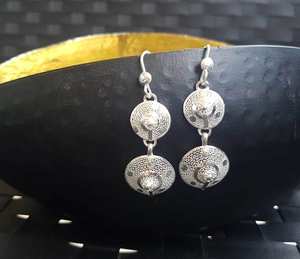 Best Selling Madhumati Silver Filigree <b>Stud</b> Earrings High Quality Indian Fashion Jewelry with Glittering Shine - Product Image 1