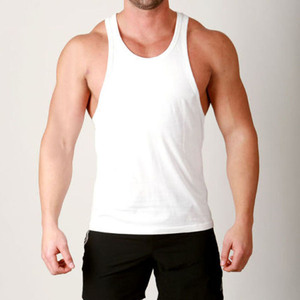 Polyester Sport Sleeveless Bodybuilding Fitness Running OEM Logo Plain Blank <b>White</b> Custom Men Gym Quick Dry Breathable <b>Tank</b> <b>Top</b> - Product Image 1