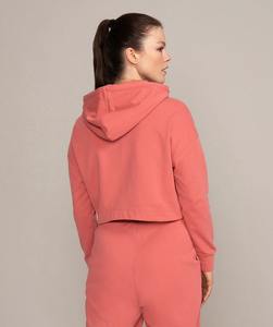 Vente en gros de sweats à capuche pour femmes 100% sweats à capuche en coton avec logo personnalisé sweats à capuche courts pour femmes - Product Image 2