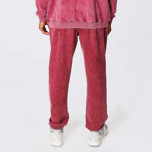 Jogging personnalisé délavé à l'acide pour hommes, taille haute, streetwear, cordon élastique, molleton, grande taille, style décontracté, design vierge personnalisé - Product Image 2