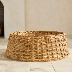 Collar de Árbol de Navidad de Ratán Tejido a Mano, Falda de Árbol de Mimbre Ancha, Alta Calidad, Fabricante OEM ODM, Venta al por Mayor, Mejor Vendedor - Product Image 1