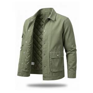 Veste en jean pour homme, boutonnée, décontractée, cargo, design, veste d'hiver pour l'extérieur - Product Image 5