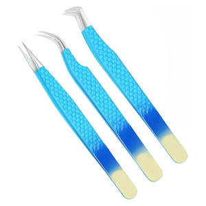 Imprimer le logo pince à cils en microfibre à forte adhérence Volume Extension de cils pointes de fibre pince à épiler meilleure qualité - Product Image 1