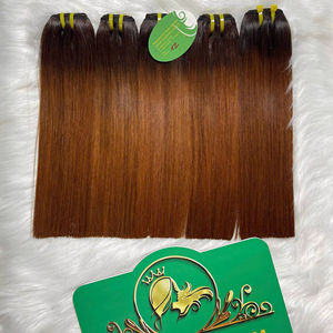 Extensions de cheveux humains bruts Remy à double trame, traitées à la machine, lisses et ondulées, fournisseur vietnamien, lot de perruques - Product Image 4