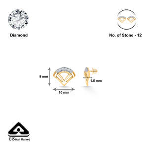ต่างหูหมุดเพชรเรืองแสงสีทองและแวววาว-วินเทจ14K/18K เครื่องประดับชุบทองเพทาย - Product Image 5