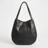 Sacs à main de luxe pour femmes, vente en gros, grand sac fourre-tout noir à bandoulière avec poche avant