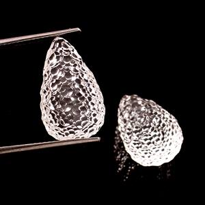 พลอยฟลูออไรต์ธรรมชาติใสขนาด18x10มม. สีสลักด้วยมือเปลี่ยนสีเป็นคู่หลวมๆสำหรับทำเครื่องประดับ - Product Image 2