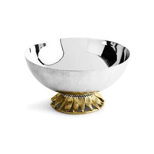 Bol contenant des fruits pour la table de dîner Utilisation de la restauration d'hôtel de luxe Plat à salade Bol au design de luxe nickelé en métal - Product Image 2