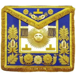 Masonic Grand master apron dengan emas batangan sabuk disesuaikan dengan set makanan ringan dan dukungan dengan saku dengan kualitas terbaik