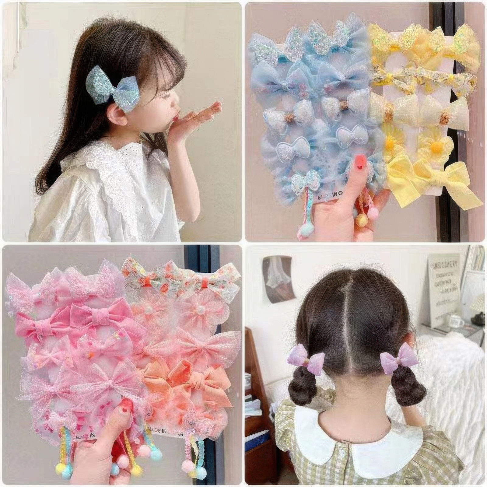 Fashion hair accessories set Girl Lace Bow Hair Clip Hairgrips for children