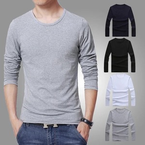 2025 MRMT hommes décontracté mince col rond T-Shirts à manches longues couleur Pure hauts respirant jeunes hommes et garçons t-shirts - Product Image 2