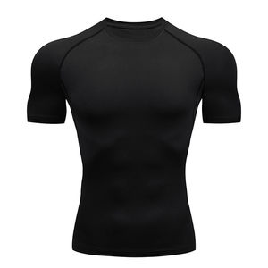 Chemise de compression pour homme durable, manches longues, tissu tricoté, coupe ajustée, respirante, écologique, pour la pratique du fitness, couleur personnalisée - Product Image 1