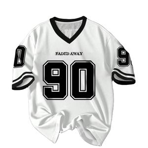 Uniforme de football américain 7v7 de haute qualité en gros - Impression personnalisée par transfert thermique, respirant, manches courtes pour l'été - Product Image 1