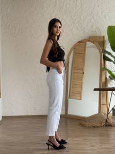 Jeans de Mezclilla para Mujer, de Alta Calidad, Cómodos, Ajuste Medio, Tela Elástica Transpirable, Ecológicos, 100% Algodón, Lavado Casual, Talle Medio - Product Image 3