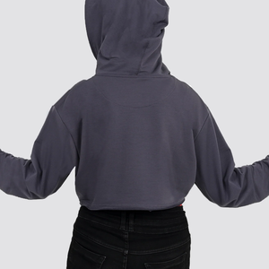 La última Sudadera corta con capucha de Invierno para mujer Servicios OEM ofrecidos Estilo casual Diseño forrado Longitud corta Cuello con capucha Posición del logotipo frontal - Product Image 3