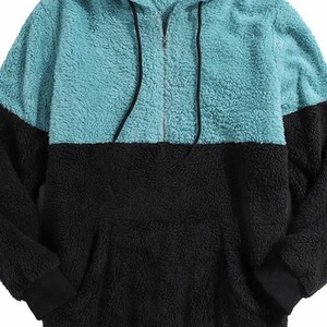 Sudadera con capucha Sherpa extragrande personalizada para hombre, ropa de calle con cremallera completa 100% algodón, estilo de invierno pesado con impresión Digital - Product Image 3