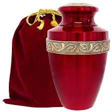 Urnes funéraires pour adultes en métal laiton de style moderne, complètes avec finition verte gravée marron, meilleure qualité pour les services funéraires - Product Image 2