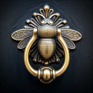 Abeja de miel de latón multifuncional en aldaba de puerta de piña con ganchos Producto de herrajes para puertas - Product Image 4