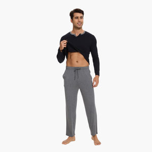 Pijamas de Invierno Largos y Cómodos de Alta Calidad, Ropa de Dormir de Algodón y Bambú para Hombre, Venta al Por Mayor, OEM, ODM, Tallas Grandes, Conjunto Suave - Product Image 3