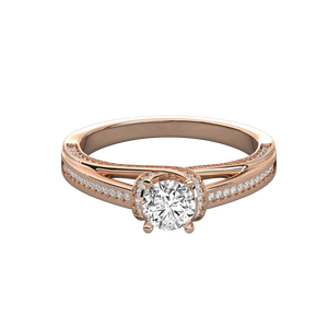 14K Gold Solitaire Round Cut Lab Grown Diamond Ladies Ring Brilliant Diamond Rings - Product Image 6