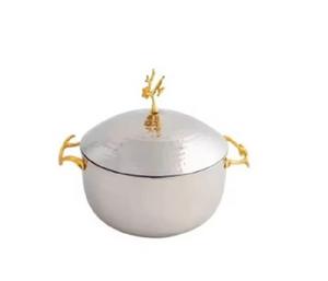 Meilleure vente Casserole classique en acier inoxydable de style indien Hotpot décoratif soupe et marmite pour servir des aliments chauds - Product Image 1