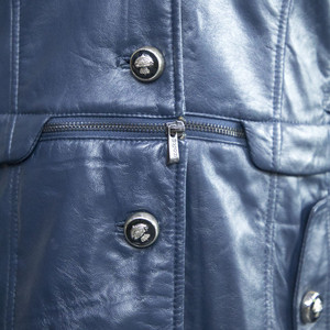 Professional Manufacture Wholesaler's Leather Men's Casual Winter Long Trench <b>Coat</b> <b>Stand</b> Big Buttons Metal Buckle Windproof - Product Image 4