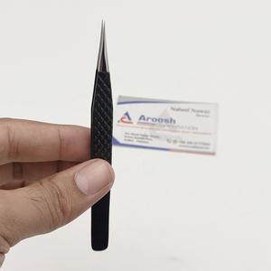 แหนบต่อขนตาสแตนเลสเคลือบเงาสีดำอุปกรณ์เสริมความงามสำหรับคิ้วแหลมโลโก้ออกแบบได้ตามต้องการ - Product Image 2