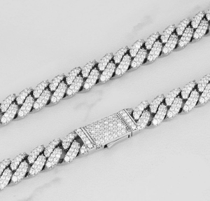 Cadena de eslabones cubanos de Hip Hop de plata 925 sólida de 14MM chapado en oro de 18 quilates con probador de pases de diamante de moissanita VVS1 tachonado de 16-30 pulgadas - Product Image 3