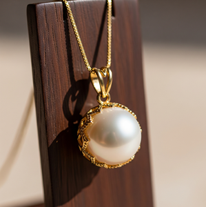 Cadena de Plata de Ley 925 hecha a mano, colgante chapado en oro de 18 quilates, ajuste de bisel, cristal curativo de perlas naturales Bohemias de agua dulce - Product Image 5