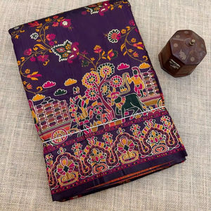 Exquisite Traditional Indian 100% Pure Pashmina Silk <b>Saree</b> with Running Blouse for Party Wear - Product Image 1