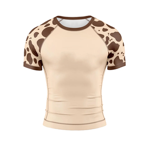 ชุดป้องกันผื่นคันแบบแขนครึ่งแขนสำหรับผู้ชายชุดป้องกันผื่นสำหรับเล่นกีฬาฟิตเนสพิมพ์ลายแบบระเหิดสำหรับเล่นยิม - Product Image 1