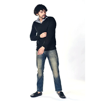 Suéter de Moda Otoño Invierno para Hombre, Estilo Casual Vintage, Lana/Nailon, Cuello Redondo, Transpirable, de Secado Rápido
