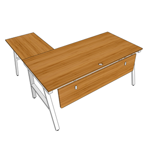 BFAB010-160x160cm Bamboo L-Shaped <b>Desk</b> with Adjustable Height <b>Foldable</b> and Feature Drawer for Home <b>Office</b> Wood Material - Product Image 5