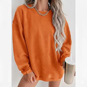 Suéter Holgado de Punto Suave y Cómodo para Mujer, Estilo Casual de Invierno 2025, Color Azul Ácido, Manga Caída, Cuello Redondo, Talla Grande - Product Image 5