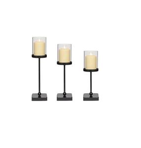 Fournisseurs indiens de bougeoirs au design classique lot de 2 bougeoirs bougeoirs de couleur noire de haute qualité à bon prix - Product Image 5