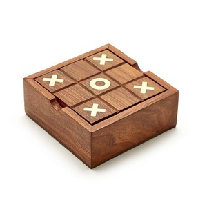 Jeu de Tic Tac Toe en bois, conçu pour des cadeaux réfléchis, des moments de partage familial, un jeu éducatif et un divertissement quotidien - Product Image 6