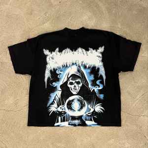 T-shirt graphique 230Gsm pour hommes 100% coton surdimensionné Style Boxy lourd Streetwear fabriqué T-shirts graphiques pour hommes - Product Image 1