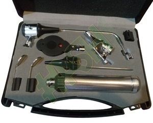 Ensemble de diagnostic ORL professionnel avec otoscope universel à lumière LED et larynx nasal pour l'examen de l'acuité visuelle - Product Image 1