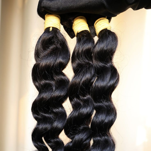 Extensions de cheveux indiennes vierges Remy naturelles non traitées, ondulées, bouclées, noires, pour femmes, lots de cheveux, fournisseur pas cher, double trame, machine - Product Image 2