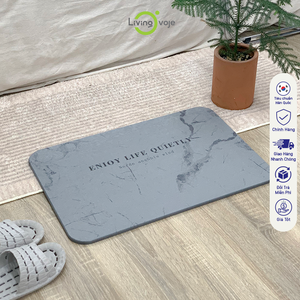 Tapis de bain absorbant en diatomite japonais, écologique, léger, design Japandi, séchage rapide, antidérapant, avec dos en silicone - Product Image 5