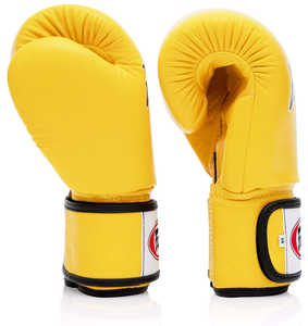 Gants de boxe d'entraînement OEM Fair tex jaunes en cuir de vachette de qualité supérieure, équipement de sparring professionnel, 10oz-16oz - Product Image 3