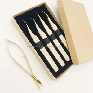 แหนบต่อขนตาสีเบจ ด้ามจับเพชร สแตนเลส คุณภาพระดับมืออาชีพ ปลายเรียบ ป้องกันไฟฟ้าสถิต ทนทาน ขนาด 12-14 ซม. - Product Image 5