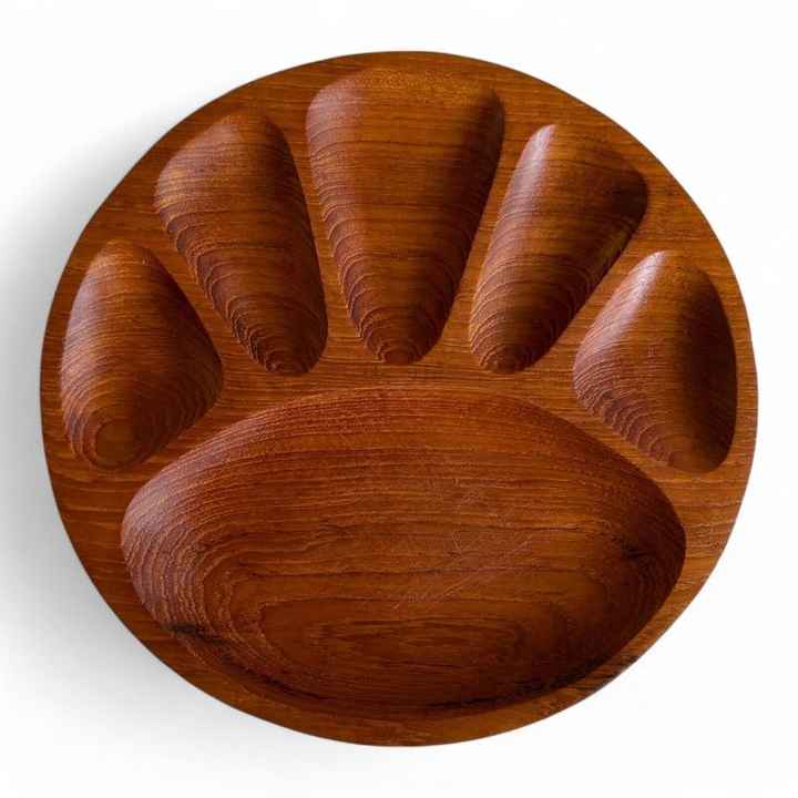 Home Serving Handmade Restaurant Eco Friendly Round Acacia Wood Food Snack Canape Wooden Plate for Steak Dessert Cake