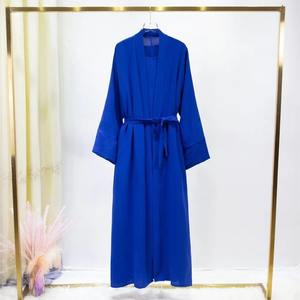 ชุดมุสลิมมุสลิม 2 ชิ้นผู้หญิงออก Abaya หลวมเสื้อสเวตเตอร์ถักเสื้อแขนกุดชุดด้านในสวดมนต์เสื้อผ้าเข็มขัด 2 ชิ้น - Product Image 4