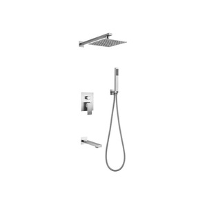 Mitigeur de <span class=keywords><strong>douche</strong></span> de luxe en acier inoxydable, ensemble encastré avec douchette à main pour projets hôteliers - Product Image 3