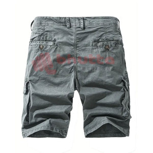 Wholesale Factory Price Men's Anti-Wrinkle Solid Canvas Casual Comfortable Fitness Mid Waist <b>Cargo</b> Shorts - Product Image 3