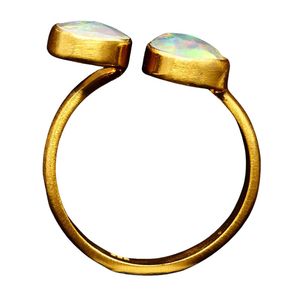 925 Sterling Silver <b>Gold</b> Plated <b>Opal</b> <b>Ring</b> - Product Image 4