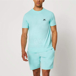 Conjunto de camiseta y pantalones cortos transpirables informales de verano para hombre, servicio personalizado OEM, poliéster/algodón - Product Image 4