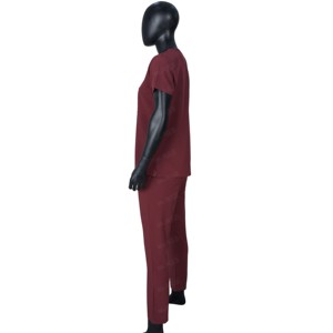 Transpirable Personalizado Unisex Salud Scrubs Uniformes Conjuntos Stand Collar Manga corta Ropa médica para profesionales - Product Image 4