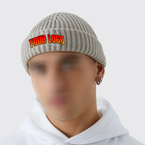 Streetwear uni avec logo personnalisé Bonnet unisexe tricoté en jacquard vierge brodé en 3D pour les vêtements d'hiver de plage en acrylique personnalisé et confortable - Product Image 1